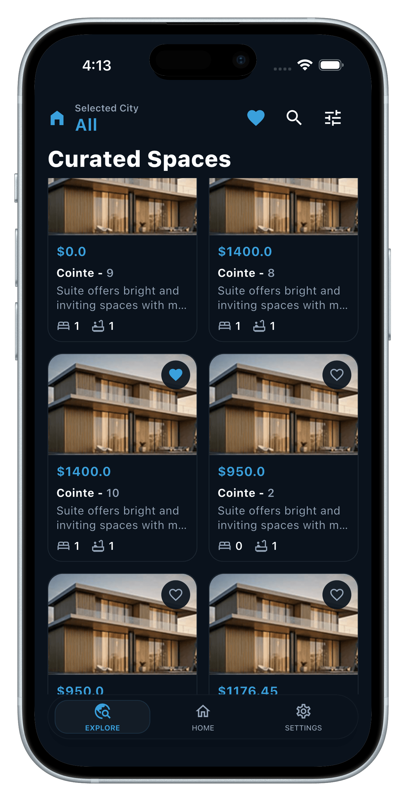 Curated Spaces feed, light theme